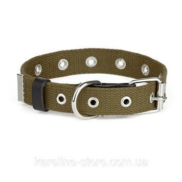 Нашийник "KARELINE Practic" з брезенту одинарний безрозмірний, 20 мм, 180-420 мм (Зелений) К311146 фото