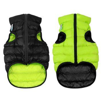 Курточка для собак AiryVest двостороння, розмір S 35, салатово-чорна 1677 фото