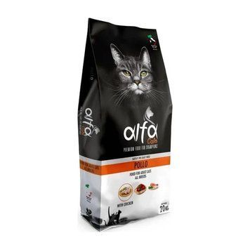 Сухой корм ALFA CAT Pollo для взрослых котов с курицей для профилактики образования комков шерсти 20кг Круг661005 фото