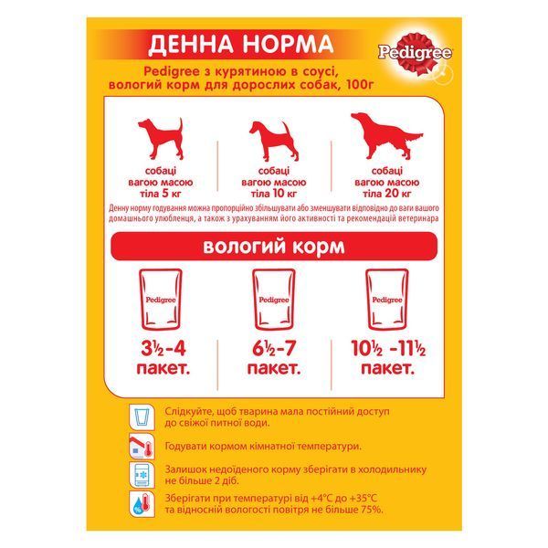 Pedigree (Педигри) влажный корм для собак с курицей и овощами в соусе 100 г (блок 24 шт) 167238 фото