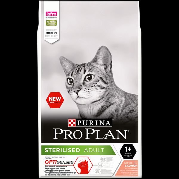 Сухой корм Purina Pro Plan Sterilised для стерилизованных котов с лососем 10 кг 9197 фото