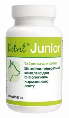 Вітамінно-мінеральна добавка для собак Dolvit Junior, 90 таб. (вітаміни) 127-90 фото