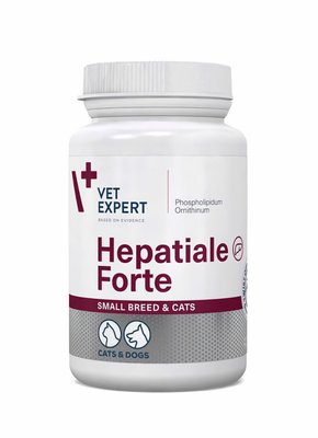 Кормова добавка HEPATIALE Forte Small Breed/Cat 40 капсул (Гепатіале) для покращення функцій печінки VetExpert (термін до 03.2025) 58884 фото