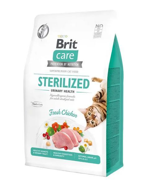 Сухой корм для стерилизованных кошек Брит Brit Care Cat GF Sterilized Urinary Health с курицей 1 кг (на розвес) 171287/0747-1 фото