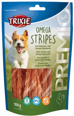 Trixie TX-31536 Premio Omega Stripes 100г - ласощі з курячою грудкою для собак 14893 фото