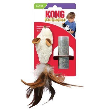 Игрушка для кошек Конг KONG Cat Refilables Feather Мышка с перьями и кошачьей мятой (с переменным наполнением) 30937 фото