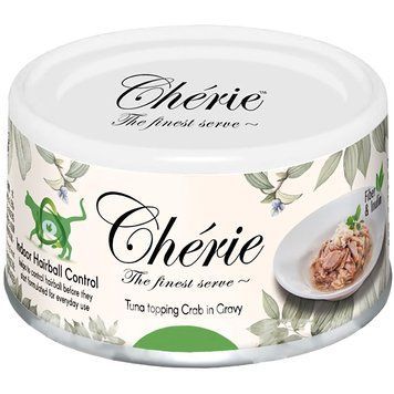 Влажный корм Cherie Hairball Control для кошек (предотвращения шерстяных комочков) с тунцом и крабом, 80 г вCHT17002 фото