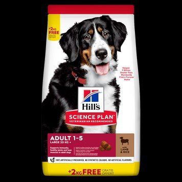Сухий корм Хіллс Hill&rsquo;s SP Adult для дорослих собак великих порід з ягням і рисом (12 + 2 кг) 604364 фото