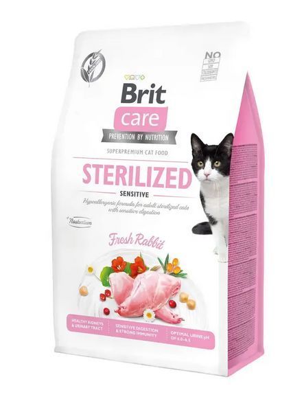 Сухой корм для стерилизованных кошек Брит Brit Care Cat GF Sterilized Sensitive с чувствительным пищеварением 1 кг (на розвес) 171290/0761-1 фото