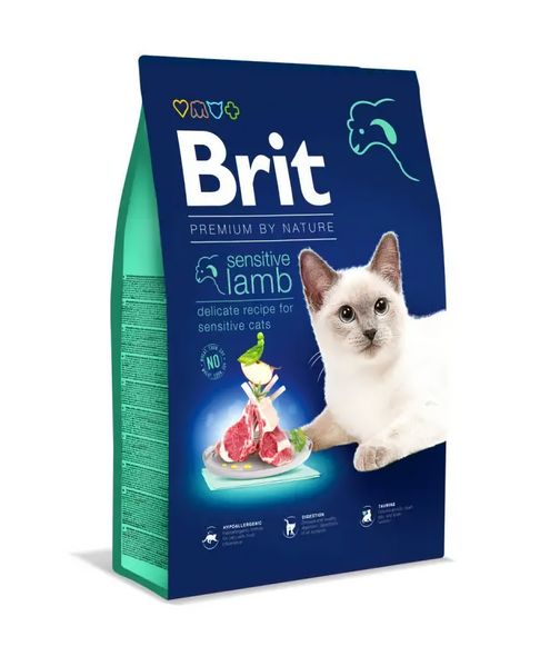 Сухой корм Брит Brit Premium by Nature Cat Sensitive с ягненком для кошек с чувствительным пищеварением 1.5 кг 171865 фото