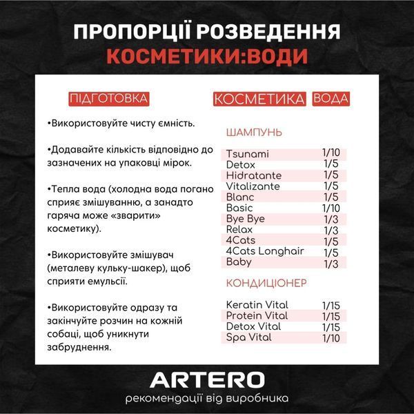 Зволожуючий шампунь Artero Hidratante для довгошерстих собак 250 мл В-H624 фото