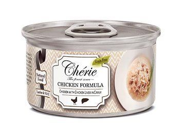 Корм влажный Cherie с кусочками мяса курицы и куриной печени в соусе 80 г вCHT19002 фото