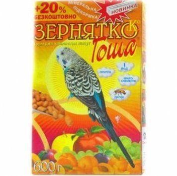 Корм Зернятко. Гоша з горіхом та сухофруктами для хвилястих папуг, 600 г К311220 фото