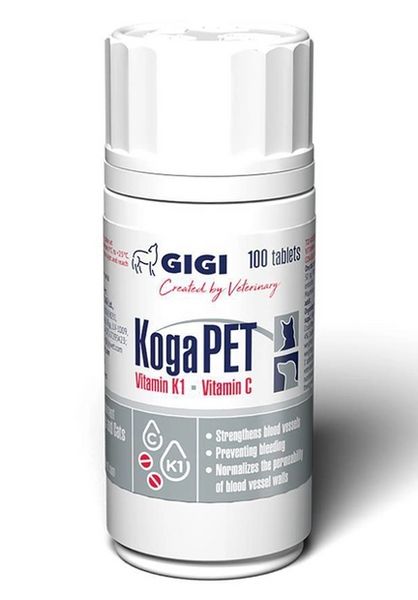 GIGI КогаПет №100 таблеток (застосовують собакам і кішкам в якості антидота при отруєнні родентицидами) GIG43094 фото