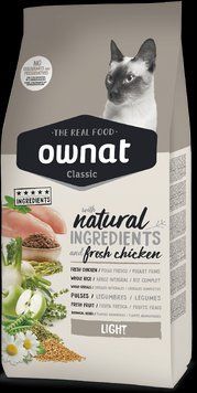 Сухий корм Ownat (Овнат) Classic Light (Cat) 4 кг для дорослих котів схильних до набору ваги х16204 фото