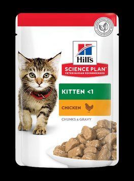 Вологий корм для кошенят і кішок Хіллс Hill&rsquo;s SP Kitten у період вагітності та лактації з куркою, 85 г 604034 фото