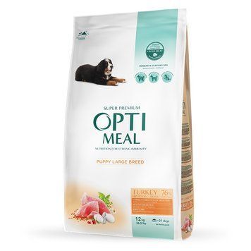 Сухий корм для цуценят великих порід Оптиміл Optimeal з індичкою, 12 кг 60084 фото