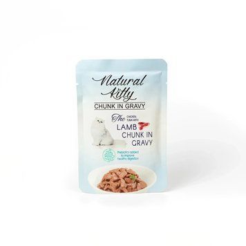 Влажный корм Natural Kitty Chunk in Gravy Chicken, Tuna, Lamb для кошек кусочки курицы и тунца с легкими ягненка в соусе, 85 г ВNKS240804 фото