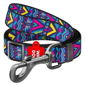 Поводок для собак нейлоновый WAUDOG Nylon, рисунок "Инди", регулируемый, Ш 20 мм, Дл 152-183 см Collar5283 фото