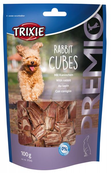 Trixie TX-31545 PREMIO Rabbit Cubes 100г - лакомство из мяса кролика для собак 9215 фото