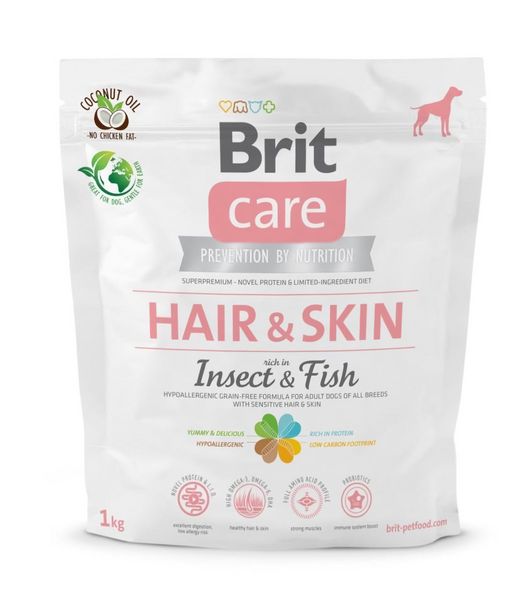 Сухий корм для собак Бріт Brit Care Dog Insect Fish з комахами та рибою, 1 кг 171702 фото