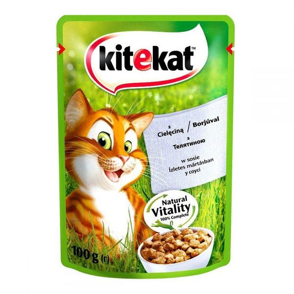 Kitekat Natural Vitality (Пауч) Консервы для кошек с телятиной в соус, 85 г 256660 фото