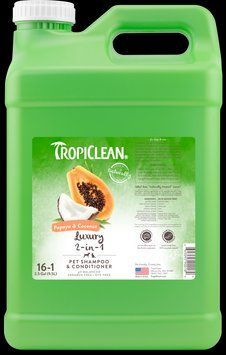 Зволожуючий шампунь-кондиціонер TropiClean Luxury 2в1 "Папайя та кокос" для собак та котів, 9.5 л В900189 фото