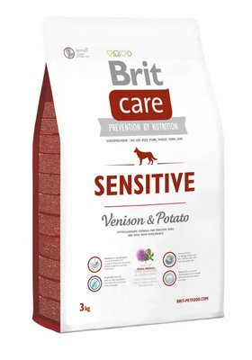 Сухий корм гіпоалергенний з олениною для собак усіх порід Бріт Brit Care Sensitive All Breed 3 кг 132746/0818 фото
