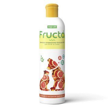 Шампунь бальзам кондиционер для собак и кошек Фрукта Fructa с экстрактом грейпфрута 220 мл в-9019 фото