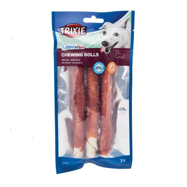 Ласощі для собак Trixie (TX-31373) DentaFun Duck Chewing Rolls жувальні палички з качкою 17 см (3 шт/140 г) TX31373 фото