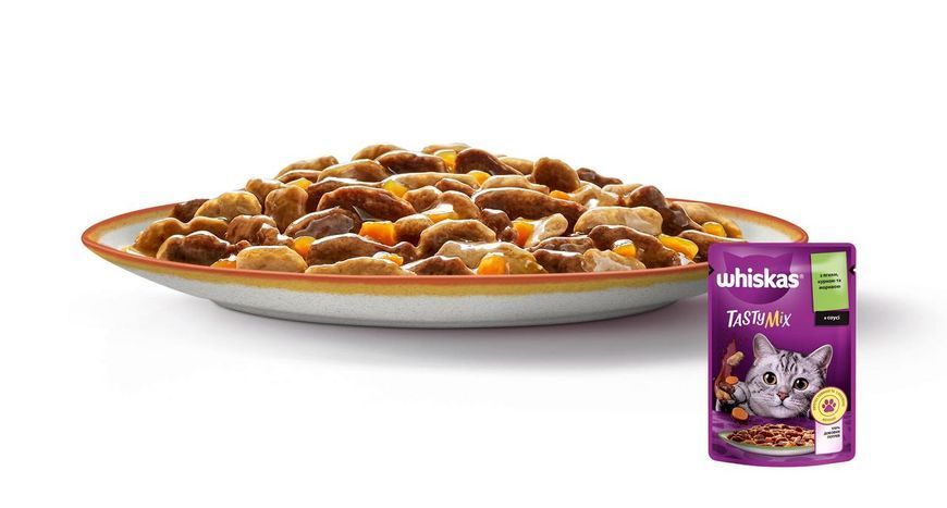 Whiskas (Вискас) Tasty Mix с ягненком, курицей и морковью в соусе 85 г 39442 фото