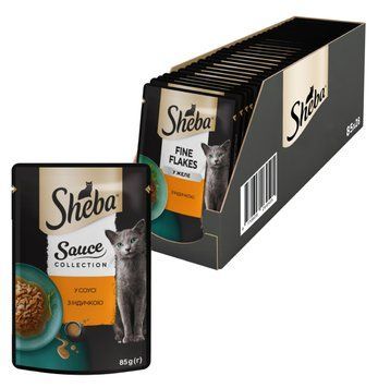 Влажный корм Sheba (Шеба) Sauce для взрослых кошек с индейкой в соусе 85 г (блок 28 шт) 461483 фото