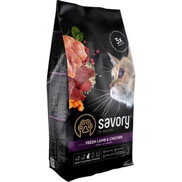 Сухий корм Сейвори Savory Adult Cat Steril Fresh Lamb & Chicken, 2 кг SAVORY30112 фото