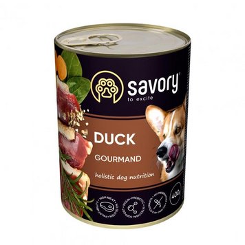 Консерви для собак Сейворі Savory Dog Gourmand з качкою, 400 г 30471 фото