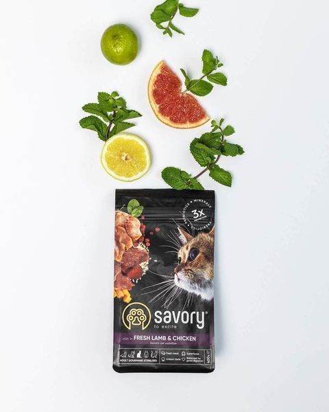Сухий корм Сейворі Savory Adult Cat Steril Fresh Lamb & Chicken, 2 кг SAVORY30112 фото
