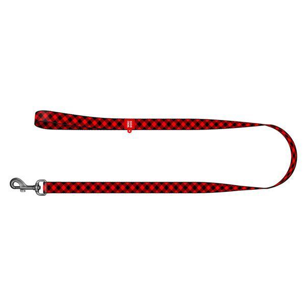Поводок для собак нейлоновый WAUDOG Nylon, рисунок "Шотландка красная", Ш 15 мм, Дл 122 см 4850 фото