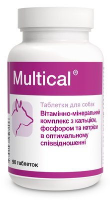 Вітамінно-мінеральний комплекс для собак з кальцієм, фосфором і натрієм Multical, 90 таблеток Dolfos (Дольфос) 125-90 фото
