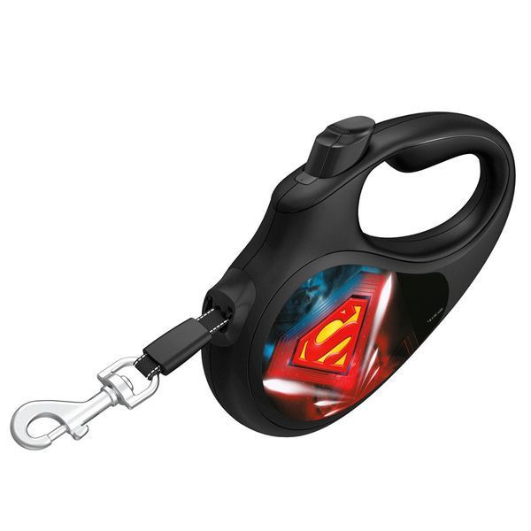 Повідець-рулетка для собак WAUDOG R-leash, малюнок "Супермен Лого", L, до 50 кг, 5 м, світловідбивна стрічка 8126-1012-01 фото