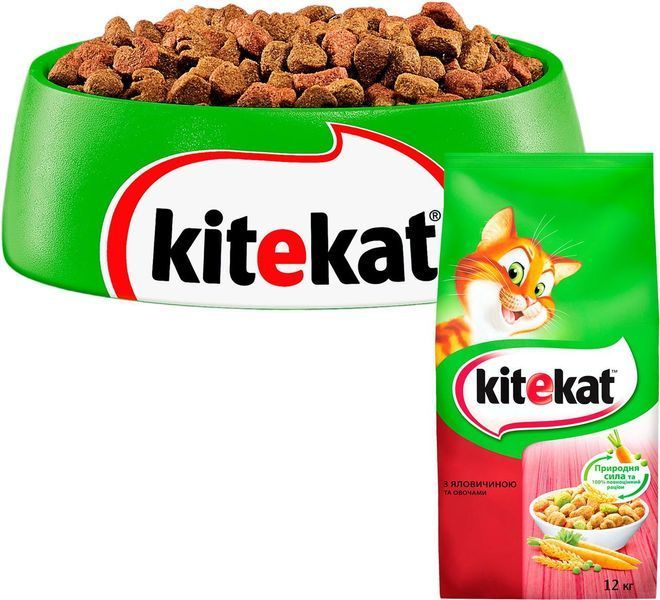 Сухий корм для дорослих кішок KiteKat (КітіКет) з яловичиною та овочами 12 кг 126647 фото