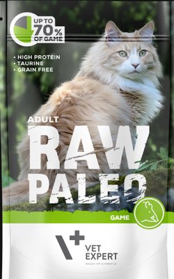 Вологий корм для котів Vet Expert Raw Paleo Adult Cat Game з дичиною 100г 4202863 фото