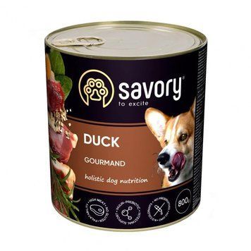 Консерви для собак Сейворі Savory Dog Gourmand з качкою, 800 г 30488 фото