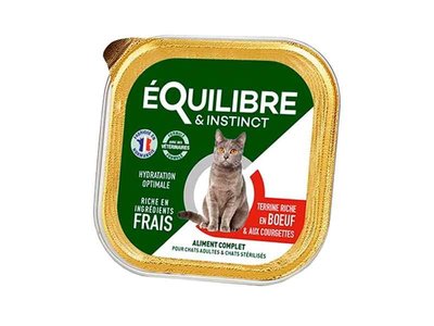 Паштет Equilibre для взрослых и стерилизованных кошек говядина кабачак ламистер 85 г х7979 фото