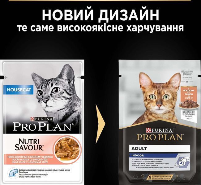 Влажный корм для кошек Purina Pro Plan Housecat Nutrisavour с лососем 85 г п100115 фото